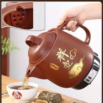 220 В Автоматическая кастрюля для тушения китайской медицины Бытовая керамическая мультиварка для отваривания трав и лекарственных трав Электрический чайник 3 л/4 л/5 л