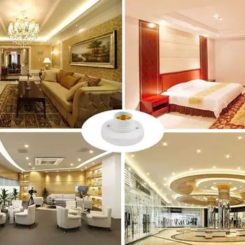 220 В E27 патрон лампы для дома, коридора, лестницы, круглая лампочка с цоколем, белый цвет