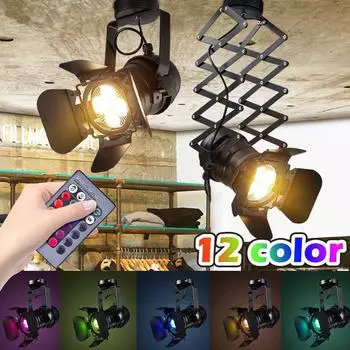 220 В промышленный прожектор, потолочные светильники, винтажный потолочный светильник в стиле лофт, регулируемый металлический трековый светильник для гостиной, паба, бара, кафе S