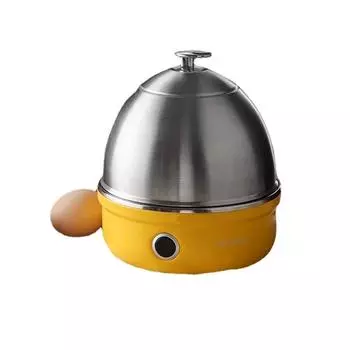 220 В яйцеварка с автоматическим отключением питания, бытовая мини-машина для приготовления завтрака из нержавеющей стали, машина для варки яиц 220V жёлтый