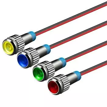 220 В светодиодный светильник металлический водонепроницаемый 6 мм индикаторная лампа сигнальная лампа индикаторная лампа светодиодный металлический индикатор Yellow-3V 6V