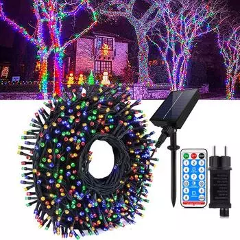 220 В уличная солнечная светодиодная гирлянда-лампа 10-100 м водонепроницаемая Фея Свадебная вечеринка праздник сад Рождественский свет украшение 10M-100LED