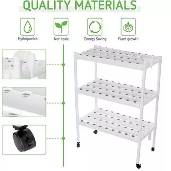 220В 108 отверстий Гидропонная система для выращивания на трубах Глубоководная культура Посадочный ящик Садовая система Рассадный горшок Гидропонная стойка