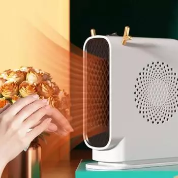 Электрический тепловентилятор 220 В, Безопасность, Энергосбережение, Тихий, Бытовой обогреватель, Вентилятор, Отопительная печь, Зимняя грелка, Обогреватель, В помещении, Офис, Спальня EU белый