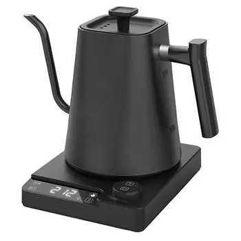 220V Gooseneck Kettle 1000ml Smart Temperature Control Pot 1200W Rapid Heating Kettle 304 Stainless Steel Liner 110V voltage чёрный