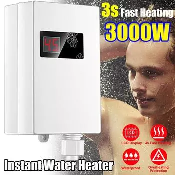 220В Мгновенный электрический проточный водонагреватель Мгновенные водонагреватели Мгновенный нагрев воды Быстрый 3 секунды Горячий душ 3000 Вт