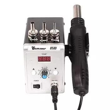 220V Portable Welding Desoldering Repair Tools 2 in 1 Rework Soldering Station Digital Display SMD Hot Air Gun Solder Iron 858D