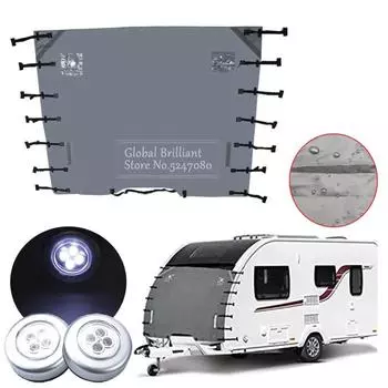 220x175 см RV Camper Caravan Передний защитный чехол для буксировочного устройства Водонепроницаемый чехол для буксировочного устройства Caravan Защита от дождя, снега и пыли серый
