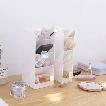 2219 Наклонный держатель для ручек, офисный женский настольный ящик для хранения, канцелярские принадлежности, ведро, стойка для хранения, держатель для кистей для макияжа Small 9*5*20cm белый