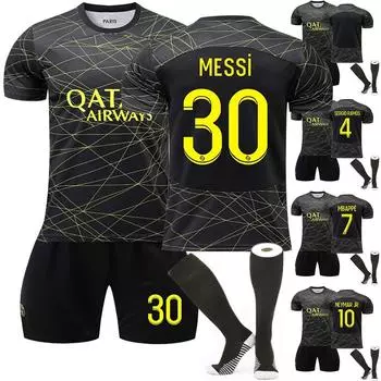 2223 Футболка Paris-Saint Germain3rd выездной комплект детского футбольного тренировочного костюма 16 чёрный