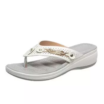 225 new metal buckle beach sandals women s summer wedge heel fashion casual women s sandals 36 белый