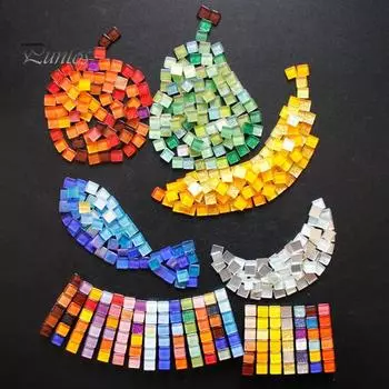 225 шт. мозаичная плитка ручной работы, устойчивая к коррозии, искусственный кристалл, красочная витражная декоративная плитка, украшение для дома B