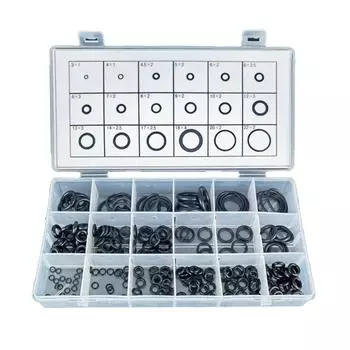 225pcs Car Rubber O Ring Seals 18 Sizes Black O-Ring Assortment Washer Gasket Sealing with Box Seal Kit Auto Accessories