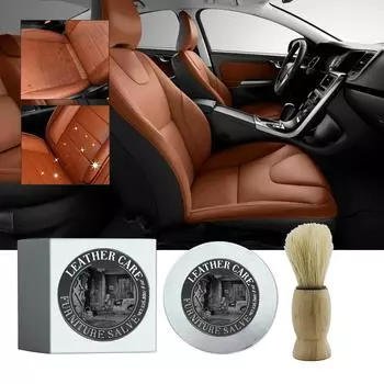 226,80 г мебельная мазь для кожи, мебельная мазь/мазь для кожи с щеткой из кабаньей щетины для дома чёрный