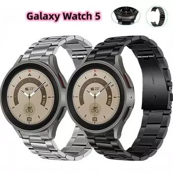 22/20 мм для умных часов Samsung Watch5/5 Pro, металлическая складная пряжка из нержавеющей стали, ремешок для часов Watch4 с тремя бусинами, аксессуары