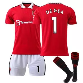 22/23 Манчестер Юнайтед Домашний Футбольный Комплект Майка Шорты Носки Новый Шорты Носки Взрослые Размеры Экипировка L чёрный