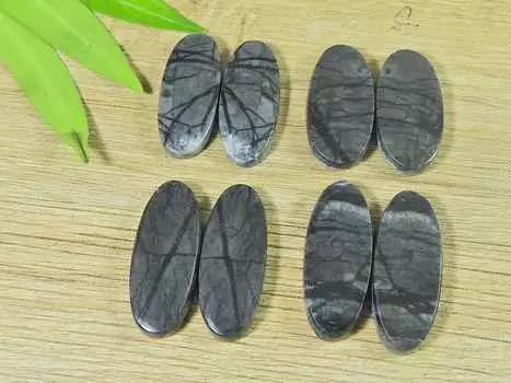 22-24 мм натуральный яшма Пикассо овальный кабошон 4 шт россыпью драгоценных камней лот 82 карата. РQ-2453