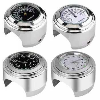 22-25MM Мотоциклетные часы термометр указатель температуры водонепроницаемые аксессуары для мотоциклов часы на руль мото стиль мото аксессуары