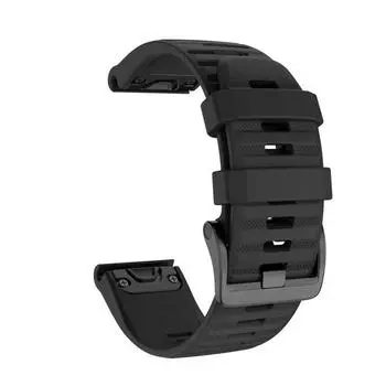 22 26MM силиконовый ремешок для часов Garmin Fenix 7 7X 6X 6 Pro 5 5X Plus Epix Gen2 Enduro 2 WristStrap QuickFit Release Bracele QuickFit 26mm чёрный