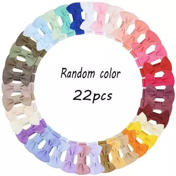 22/32/42pcs Y2K 1.5 Mini Bowbots Fabric Hair Bow Clips for Baby Girls Summer Rainbow Hairpins Headwear Kids Hair Accessories