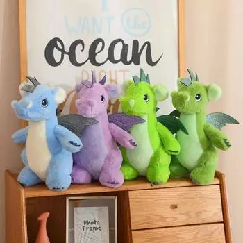 22/32 см маленькая кукла-дракон плюшевая игрушка фиолетовая сине-зеленая летающая игрушка фантастическое плюшевое животное подарок на рождественскую вечеринку 22cm