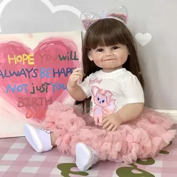 22 55 см полностью силиконовое тело куклы Reborn Girl Рая может войти в воду милая улыбающаяся кукла-симуляция настоящая новорожденная кукла для детей игрушки для дома 55cm
