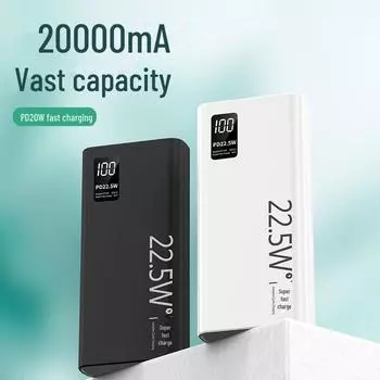 22,5 Вт быстрая зарядка 30000 мАч внешний аккумулятор для Huawei и Apple с индивидуальным логотипом 10000 mAh чёрный