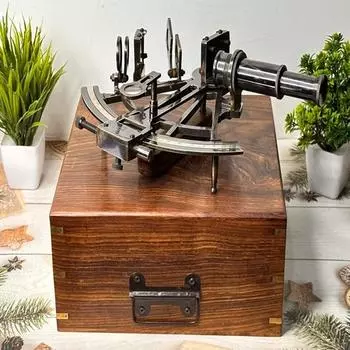 22,86 см Морской секстант, рабочая модель, латунный секстант, морской коллекционный, с деревянной коробкой