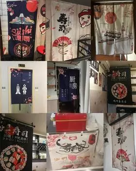 22 цвета японский суши-магазин занавеска для двери ресторана декоративная занавеска перегородка занавеска кухня фен-шуй норен 60x100cm