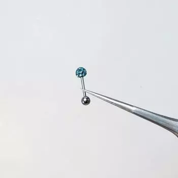 22 Ding Mu Blue Pearl Starfish Stud Earrings Titanium Steel Super Flash Earrings Light Blue Heart Water Drops Eardrop Earring 2# blue diamond ball earrings
