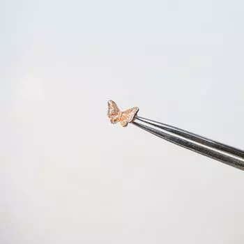22 Ding Mu Crown Water Drop Titanium Steel Ear Studs Champagne Butterfly Earrings Fireworks Cut Zircon Earrings Earrings 3# champagne butterfly stud earrings