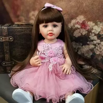 22 дюйма / 55 см куклы Reborn Baby Dolls полностью силиконовые виниловые куклы-девочки-младенцы кукла-косплей медведь дети-игровары рождественские подарки украшения на Хэллоуин 22 Inch about 55 cm синий