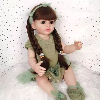 22 дюйма/55 см новорожденная реалистичная кукла реборн, расписанная художниками, все тело, силиконовый винил, водонепроницаемая детская игрушка для подарка 55cm