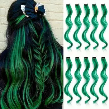 22 дюйма 5 шт./упак. блестящие волосы для наращивания на клипсе в радужной блестящей блестящей мишуре для волос термостойкие блестящие наращивание волос