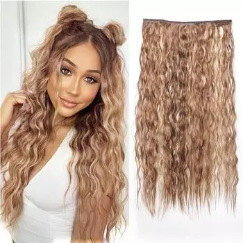 22 дюйма модные сексуальные синтетические длинные заколки для наращивания волос термостойкие шиньон натуральные волнистые волосы для женщин