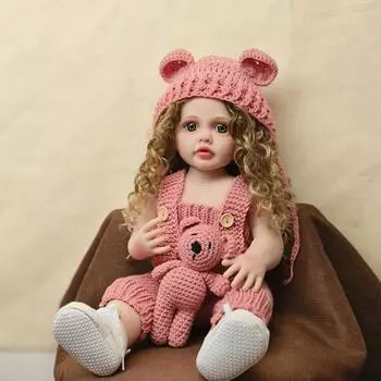 22-дюймовая кукла-новорожденная девочка, подарок, модная кукла, розовая юбка, реалистичная, мягкая на ощупь, силиконовая кукла для детской игрушки