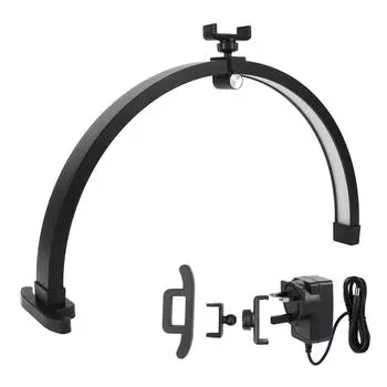 22-дюймовая настольная лампа для ногтей Half Moon с сенсорной кнопкой, заполняющий свет Half Moon, складная настольная лампа для ногтей мощностью 20 Вт