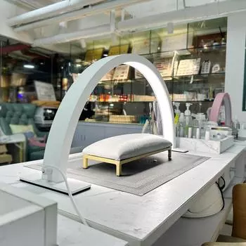 22-дюймовая настольная лампа, светодиодная лампа для ногтей в форме полумесяца, лампа для маникюра, три цвета света, регулируемая яркость 22inch чёрный