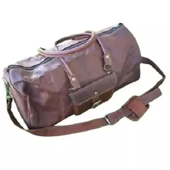 22-дюймовая натуральная кожаная большая винтажная спортивная сумка для путешествий и выходных в спортзале, мужская сумка для ночлега 22 X 8 X 8 in коричневый
