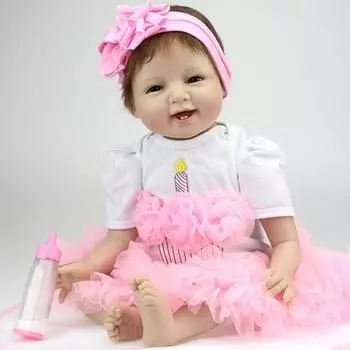 22-дюймовые куклы реборн, мягкие силиконовые виниловые игрушки ручной работы для маленьких рождественских девочек ручной работы