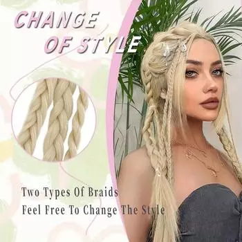 22-дюймовые наращивания кос, небольшие трехпрядные косички, синтетические зажимы для наращивания волос, модные для ежедневного использования, аксессуары для волос для вечеринок 22inch