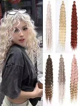 22-дюймовые волосы Ocean Wave, синтетические, глубокая волна, плетение крючком, накладные волосы, омбре, афро-кудри, страстные крученые волосы 22inch