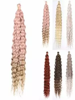 22-дюймовые волосы Ocean Wave, синтетические, глубокая волна, плетение крючком, накладные волосы, омбре, афро-кудри, страстные крученые волосы 22inch