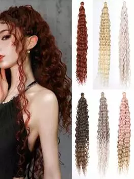 22-дюймовые волосы Ocean Wave, синтетические, глубокая волна, плетение крючком, накладные волосы, омбре, афро-кудри, страстные крученые волосы 22inch