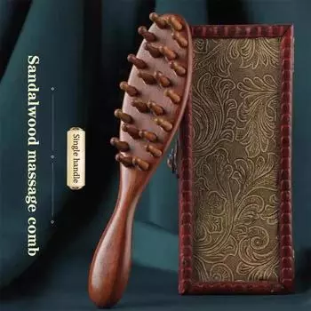 22 гвоздя Scalp Relax Meridian Massage Comb Sandalwood Hair гребень для плеч 1pcs