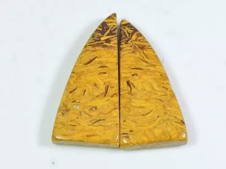 22 карата. Натуральная яшма Мариам, пара, фантазийный кабошон, драгоценный камень 13X28X03 мм SK-137