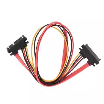 22-контактный кабель-удлинитель питания SATA Serial ATA Папа-мама Комбинированный кабель-удлинитель данных и питания 3,3 фута 50cm / 19.69in