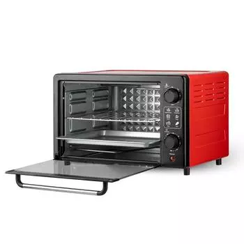 22 л бытовая электрическая духовка многофункциональная мини-духовка прочная интеллектуальная система таймера выпечка/сухофрукты/пицца/барбекю выпечка хлеба EU красный