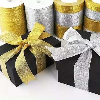 22 м/рулон блестящая лента Подарочная лента Ремесла Свадебные украшения DIY Подарочная коробка Лук Украшенная лента 3cm золотистый
