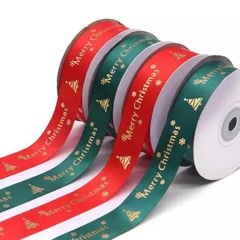 22-метровая рождественская тканевая лента для подарочной упаковки для вечеринки зелёный